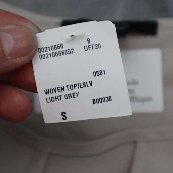 Forever 21 Shirt Womens S Gray Long Sleeve Round Neck Sheer Polyester Blouse - Picture 7 of 16